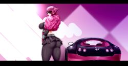 1girls 2023 alternate_costume ass capcom car clothing female female_only looking_back manon_legrand nofuture pantyhose pink_hair solo street_fighter sunglasses thick_thighs tinted_eyewear