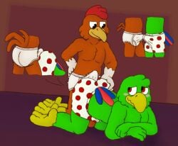 anthro ass avian barefoot bird boxers_(clothing) boxers_only briefs briefs_only chicken clothed clothing disney duo feet frottage galliform gallus_(genus) gay gramy grinding jose_carioca male male/male male_only panchito_pistoles parrot penile phasianid polka-dot_boxers polka-dot_underwear saludos_amigos sex tented_briefs tenting tighty_whities topless underwear underwear_only white_boxers white_briefs white_clothing white_underwear