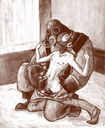 2boys anal_fingering anal_penetration average_sized_penis balaclava erect_nipples erection finger_fuck gas_mask gay gloves going_commando handjob handjob_with_gloves holding_penis imminent_orgasm male male_only masturbating_other nipples orgasm_face pants_down penis pyro pyro_(team_fortress_2) reach_around restrained shirt_removed size_difference spy_(team_fortress_2) stroking_cock sue-bob team_fortress_2 topless touching_penis yaoi