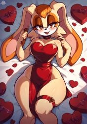 1girls ai_generated anthro anthro_only basketmuffin big_breasts breasts female female_only furry furry_only heart hi_res sega solo solo_female sonic_(series) sonic_the_hedgehog_(series) thick_thighs valentine's_day vanilla_the_rabbit wide_hips