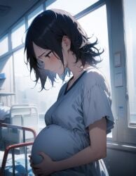 ai_generated female hospital naruto pregnant rtxfus sad sarada_uchiha