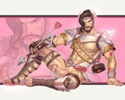 arrow asian asian_male biw blitzturner boner cupid_hanzo east_asian east_asian_male erect_penis erection hanzo hanzo_shimada hard_on looking_at_viewer male male_only muscles muscular muscular_male overwatch overwatch_2 precum uncut veiny_penis wings