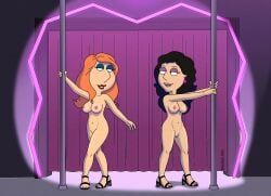 accurate_art_style blackzacek bonnie_swanson family_guy female high_heels lois_griffin strip_club stripper_pole