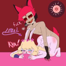 alastor_(hazbin_hotel) bunny_girl cum_inside doggy_style fan_character female hazbin_hotel male oc ocxcanon