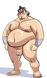 balls capcom daichi_akimichi edmond_honda face_paint fat fat_man flaccid human male male_only muscles muscular nude obese obese_male overweight overweight_male penis solo solo_male street_fighter sumo_wrestler