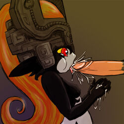 cum cumdrip fellatio fr0st headgear helmet imp imp_midna midna nintendo oral penis pointy_ears straight_hair the_legend_of_zelda tongue twili twilight_princess uncensored