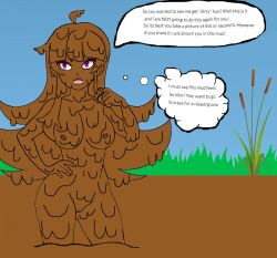 breasts covered_in_mud edit female female_only mud muddy naked nipples nude solo tagme violentine_(sarukaiwolf)