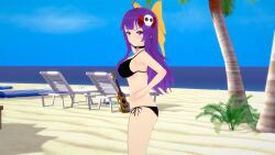 3d albyon female female_only purple_hair sideboob solo violentine_(sarukaiwolf)