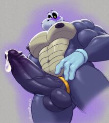 1boy anthro balls bara big_balls big_pecs big_penis blush cum dry_bones dry_himbones gloves heavy_blush huge_cock huge_penis hunnipanda hyper hyper_penis looking_at_penis male male_only mario_(series) muscles muscular muscular_male nintendo nipples nude pecs penis precum ring solo tagme veiny_penis