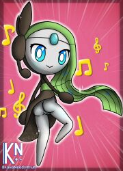 anthro anus ass female female_only kawa_neodymium looking_back meloetta meloetta_(aria_form) pokemon pussy solo upskirt