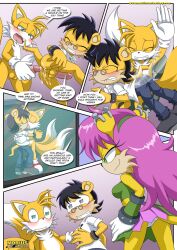 1girls 2boys a_stiff_deal_(comic) ash_mongoose ass balls bbmbbf blush comic comic_page cum cum_in_ass cum_inside female gay kissing male male/male mina_mongoose mobius_unleashed palcomix penis sega sex sonic_(series) sonic_the_hedgehog_(series) spanking tails yaoi