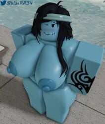 1girls 3d :3 big_boobs big_breasts black_eyes black_hair blue_nipples blue_skin bluerr34 blush breasts chubby chubby_female completely_nude completely_nude_female female female_only full_body headband long_hair looking_at_viewer naked naked_female nude nude_female original_character outside pool poolside roblox robloxian shiram smile solo solo_female standing stomach tattoo tattooed_arm thick_thighs thighs twitter_username wink