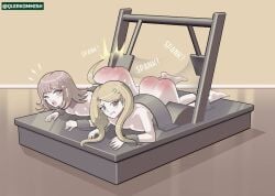 akamatsu_kaede blush bondage completely_nude completely_nude_female danganronpa danganronpa_2:_goodbye_despair danganronpa_v3 female femsub machine multiple_girls multiple_subs nanami_chiaki nude quirkommish spanking spanking_ass