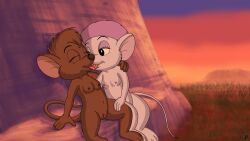 2girls anthro breasts closed_eyes disney female female/female female_only kissing miss_bianca mouse multiple_girls pussy the_rescuers tongue tongue_out whore_o._matic yuri