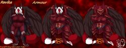 anthro armor bodysuit futanari mausu red_eyes revika solo tail wings