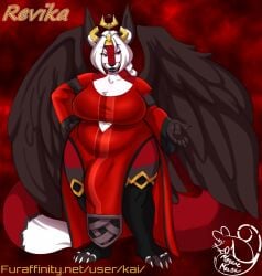 anthro bulge dress futanari mausu red_eyes revika solo tail wings