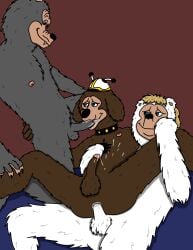 2022 2d 2d_(artwork) 2d_artwork 3boys anal anal_penetration anal_sex beach_bear bear blonde blonde_hair blonde_male brown_fur canine cum cum_in_ass cum_in_mouth cum_inside digital_art digital_drawing_(artwork) digital_media_(artwork) dog dook_larue furry gay grey_fur oral oral_penetration oral_sex rolfe_dewolfe showbiz_pizza_place spread_legs sucking sucking_penis the_rock-afire_explosion ursid white_fur wolf yaoi