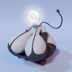 1girls 2021 3d 3d_(artwork) anthro anthrofied armwear breasts cleavage disney female female_focus hsama huge_breasts lamp luxo_jr. pixar sitting solo solo_female solo_focus tail thighhighs