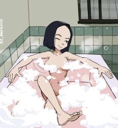 barefoot bathing bathroom bathtub bubble_bath code_lyoko commission feet female human nude soles solo sooperman tagme toes yumi_ishiyama