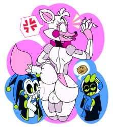 anthro big_ass big_balls big_butt femboy five_nights_at_freddy's five_nights_at_freddy's:_sister_location fnaf funtime_foxy_(fnaf) funtime_foxy_(fnafsl) jevans jevans_(character) male male_focus skirt_up spambot tail_grab