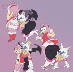 amy_rose armpits ass_to_ass big_ass cleavage dress eddy_spugeddy grope groping high_heels panties pink_fur rouge_the_bat sonic_(series) sonic_the_hedgehog_(series) underwear white_fur wings