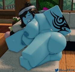 1girls 3d anus ass big_ass big_breasts blue_skin bluerr34 completely_nude completely_nude_female couch female female_only full_body looking_at_viewer naked naked_female nude nude_female one_eye_closed original_character pussy roblox robloxian shiram sofa solo solo_female tagme twitter_username wink