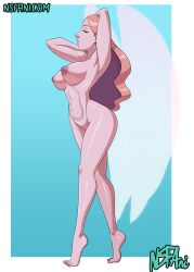 angela areolae closed_eyes earrings female female_only large_breasts nipples nsfani pink_hair pink_skin queen_angella she-ra_and_the_princesses_of_power signature solo solo_female strutting text transparent_background