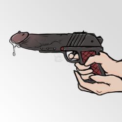 cock cum dick gun handgun hands kineris_(artist) non-human penis tagme weapon