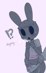 :o ?! animal_crossing anthro blush captain_kirb clothing coco_(animal_crossing) edit eyelashes female hair human human_on_anthro interspecies lagomorph male mammal mob_face nintendo open_mouth outercourse panties precum pussy rabbit sex smile sweat thigh_sex tongue tongue_out underwear video_games