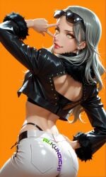 1girls ai_art ai_generated ai_generated_art ai_generated_image aikunoichi ass big_ass booty ecchi female female_only gyaru gyaru_gal hentai huge_ass large_ass long_hair megami_tensei nsfw patreon persona persona_5 sae_niijima sfw silver_hair solo_female sunglasses sunglasses_on_head yellow_eyes