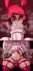 alastor_(hazbin_hotel) big_ass big_butt blowjob blowjob_face bulge busty cum cum_belly cum_in_mouth cum_inside demon femboy femboysub feminine_male gay giant_veins hazbin_hotel horsecock huge_cock hyper_inflation imp inflation kensetsu_(glue105) khadhunter7 oc original_character red_eyes red_hair sloppy suck sucking thick thick_ass thick_legs thick_thighs tight tiny_horns wide_hips