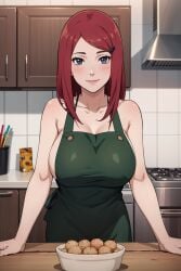 1girls ai_generated apron apron_only bare_chest bare_shoulders bare_thighs barely_clothed big_breasts blue_eyes blush bowl breasts breasts_bigger_than_head child_bearing_hips female female_only food functionally_nude functionally_nude_female green_apron h1dan hair_ornament hairclip hourglass_figure housewife huge_breasts indoors kitchen light-skinned_female light_skin long_hair looking_at_viewer mature mature_female meatball milf mommy nai_diffusion naked_apron naruto naruto_(series) naruto_shippuden partially_clothed partially_clothed_female pinup red_hair sagging_breasts slim_waist stable_diffusion thick_thighs thighs upper_body uzumaki_kushina very_long_hair wide_hips wife