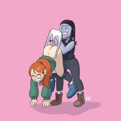 atomic_wedgie cartoon_network fight granny_panties infinity_train lake_(infinity_train) sibling siblings sister sisters tulip_olsen twins underwear wedgie wkrobbinson