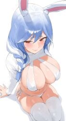 1girls blue_eyes breasts bunny_ears byeon_dha female female_only high_resolution hololive hololive_fantasy hololive_japan large_breasts looking_at_viewer mature_female milf pekomama solo thighhighs thighs very_high_resolution virtual_youtuber wide_hips