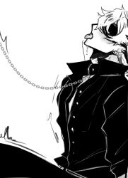 blindfold clothed drooling leash leash_and_collar phantomeros self_upload submissive submissive_male tongue tongue_out tongue_piercing white_hair