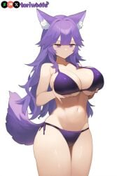 1girls ai_generated big_boobs big_breasts bikini boob_lifting breast_grab breasts curvy cute dog_ears dog_girl doggirl female female_focus female_only highres hips huge_boobs huge_breasts kemonomimi light_skin light_skinned_female long_hair patreon_username petgirl petite purple_ears purple_eyes purple_hair purple_tail standing thick_thighs thighs tori toriwoofs watermark wavy_hair white_skin white_skinned_female wide_hips wolf_ears