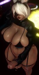 1futa 3d ass balls big_ass big_balls big_breasts big_penis blindfold breasts erect_penis erection futa_only futanari hairband huge_breasts huge_cock intersex kuro_xiv light-skinned_futa light_skin masturbation nier nier:_automata penis short_hair solo testicles white_hair yorha_2b