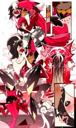 1boy alastor_(hazbin_hotel) andras_goetia black_hair breasts cane closed_eyes cross_section cum cum_in_pussy cum_in_uterus cum_inside demon_girl female hazbin_hotel leg_grab legs legs_apart legs_up long_hair nipples ocxcanon open_mouth original_character penetration penis pussy sadism sex spread_legs submissive_female sucking sucking_penis tentacle uterus vaginal_penetration