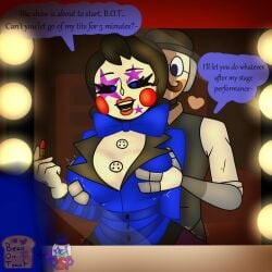 b.o.t beanontoast breasts female five_nights_at_freddy's five_nights_at_freddy's:_security_breach groping_breasts marionette_(fnaf) mirror original_character puppet_(fnaf) robot_girl rockstar_puppet_(artist) thick_thighs