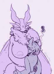 anthro anthro_on_human big_breasts breast_smother frosmoth head_between_breasts human human_on_anthro moth nintendo pokémon_(species) pokemon smothering