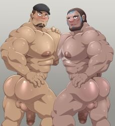 2boys abs ass balls bara beard big_ass big_balls big_muscles big_nipples big_pecs big_penis brown_hair cliff_(pokemon) daddy dark-skinned_male dark_skin dilf duo erection facial_tattoo gay hair huge_muscles huge_pecs human hunk light_skin light_skinned_male maldu male male/male male_only matt_(pokemon) muscular muscular_human muscular_male nipples nude pecs penis pokemon pokemon_go pokemon_rse sideburns signature sweat tattoo team_aqua team_go_rocket team_rocket yaoi