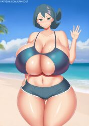 1girls 2024 alternate_body_type alternate_breast_size beach big_breasts bikini breasts busty cleavage conia_(pokemon) curvaceous curvy curvy_body curvy_female curvy_figure female hourglass_figure huge_breasts kainkout large_breasts onia_(pokemon) pokemon pokemon_horizons tagme thick voluptuous