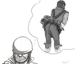 2d demoman demoman_(team_fortress_2) human human_male human_only male male_only manic soldier soldier_(team_fortress_2) team_fortress_2 yaoi