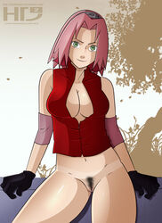 elhot female female_only hd2 hotdesigns2 human naruto naruto_shippuden pubic_hair sakura_haruno solo