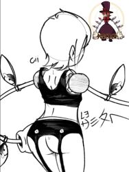 1girls ass big_ass color-it-in color-it-in_(cii) female lingerie peacock_(skullgirls) short_hair skullgirls thick_thighs video_games