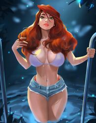 big_breasts bikini_top booty_shorts marvel mary_jane_watson miss_ti spider-man_(series) tattiart