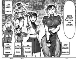 5girls abs asian_female canon capcom chinese_clothes chinese_female chun-li crossover dark-skinned_female dark_skin elena_(street_fighter) english_text female final_fight hyper_thighs ibuki_(street_fighter) kengan_(series) kengan_ashura large_breasts monochrome multiple_girls muscular_arms muscular_female muscular_thighs poison_(final_fight) sakura_kasugano street_fighter street_fighter_alpha street_fighter_alpha_2 street_fighter_alpha_3 street_fighter_iii street_fighter_iii:_3rd_strike street_fighter_iii_(series) street_fighter_iv street_fighter_iv_(series) street_fighter_v text thick_thighs