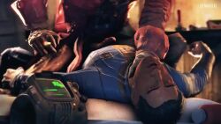 3d anal anal_sex animated bethesda_softworks clothed clothed_sex clothing computer electronics fallout fallout_4 gay gay_sex ghoul_(fallout) hancock_(fallout_4) human john_hancock male male_only penis pip-boy sfmanski shotgunning smoking sole_survivor_(male) sound video wristwear yaoi