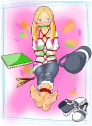 aviarrus bondage feet gag matsurika_(pokemon) mina_(pokemon) pokemon pokemon_sm soles toenail_polish toes