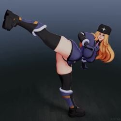 1:1 3d action_pose animated ass big_breasts breasts bubble_butt busty capcom female female_focus female_only g-string hourglass_figure kolin leg_up no_sound pinup pinup_pose rushzilla short_playtime shorter_than_10_seconds solo street_fighter tagme turntable_(animation) upskirt video wide_hips